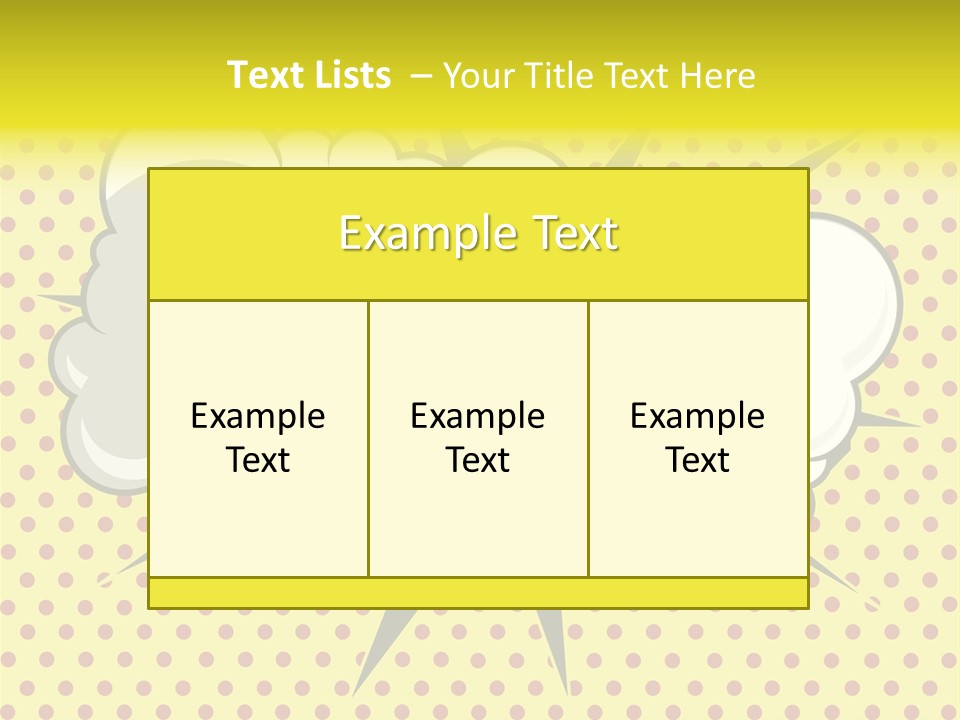 A Speech Bubble On A Yellow Background With Dots PowerPoint Template
