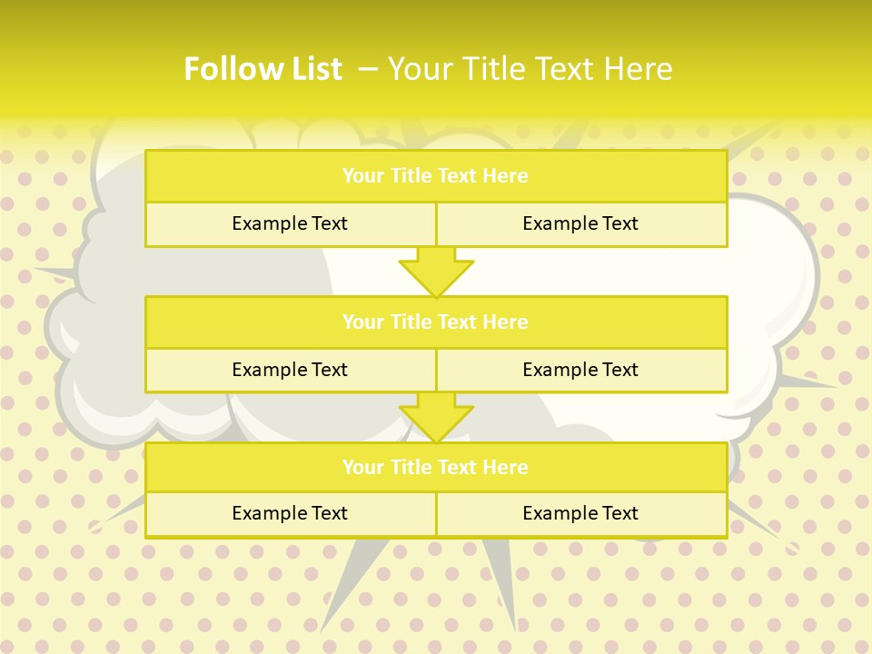A Speech Bubble On A Yellow Background With Dots PowerPoint Template
