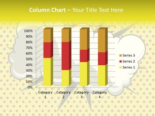 A Speech Bubble On A Yellow Background With Dots PowerPoint Template