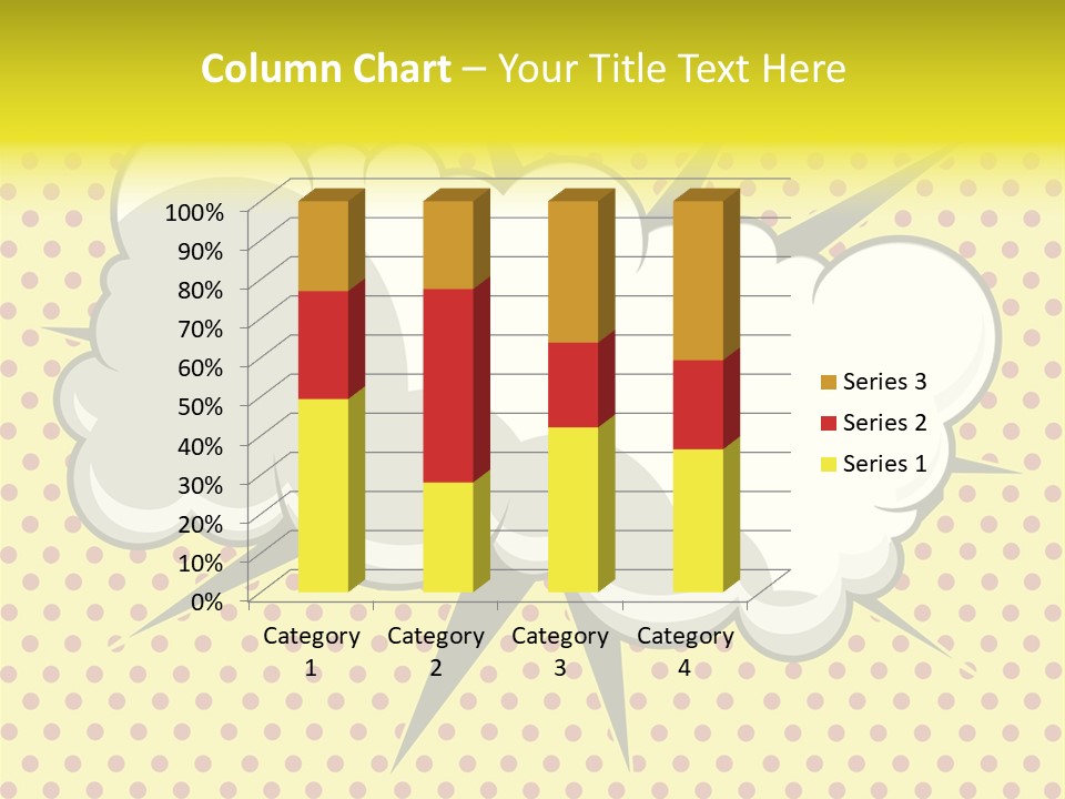 A Speech Bubble On A Yellow Background With Dots PowerPoint Template