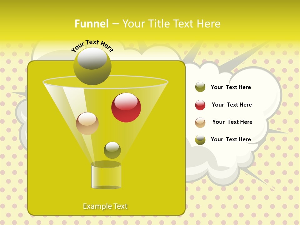 A Speech Bubble On A Yellow Background With Dots PowerPoint Template