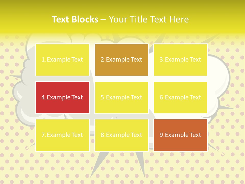 A Speech Bubble On A Yellow Background With Dots PowerPoint Template