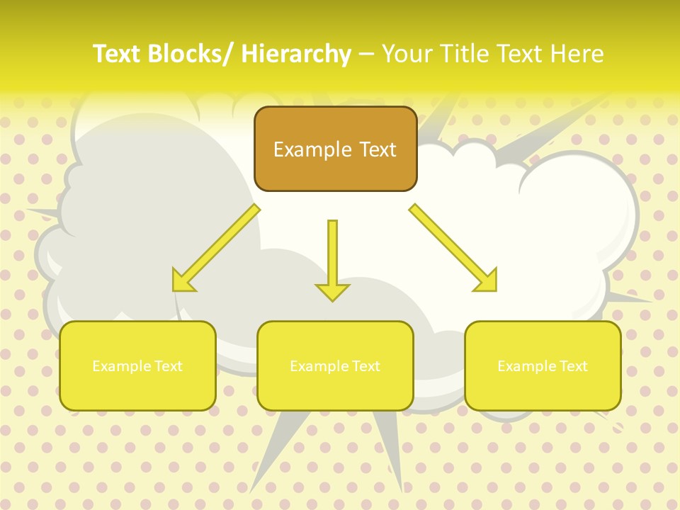 A Speech Bubble On A Yellow Background With Dots PowerPoint Template