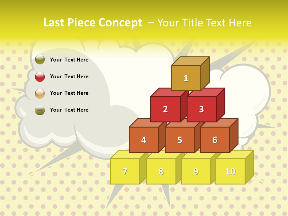 A Speech Bubble On A Yellow Background With Dots PowerPoint Template