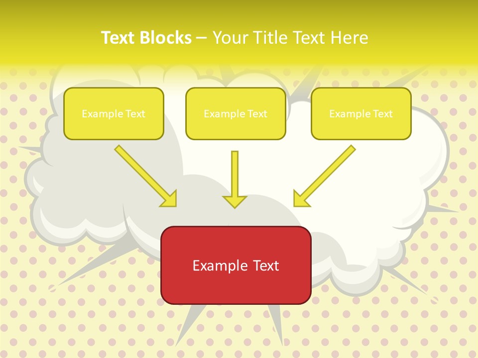 A Speech Bubble On A Yellow Background With Dots PowerPoint Template