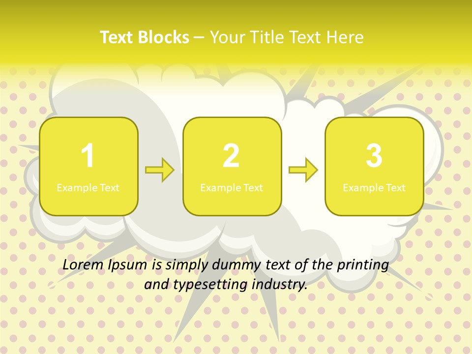 A Speech Bubble On A Yellow Background With Dots PowerPoint Template