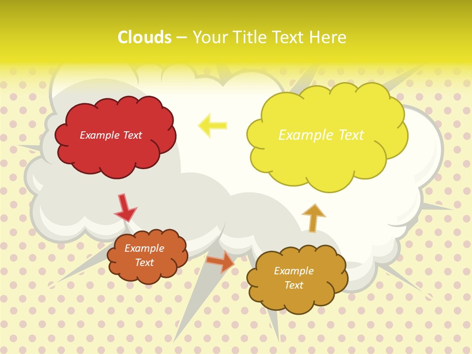 A Speech Bubble On A Yellow Background With Dots PowerPoint Template