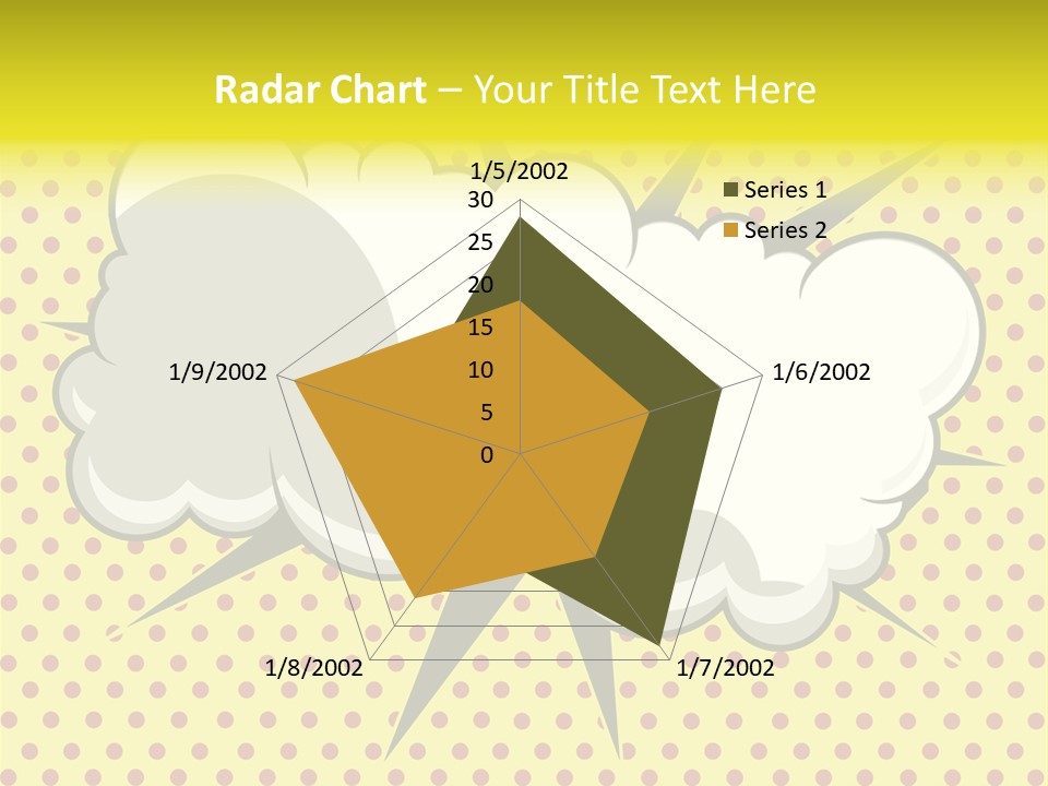 A Speech Bubble On A Yellow Background With Dots PowerPoint Template