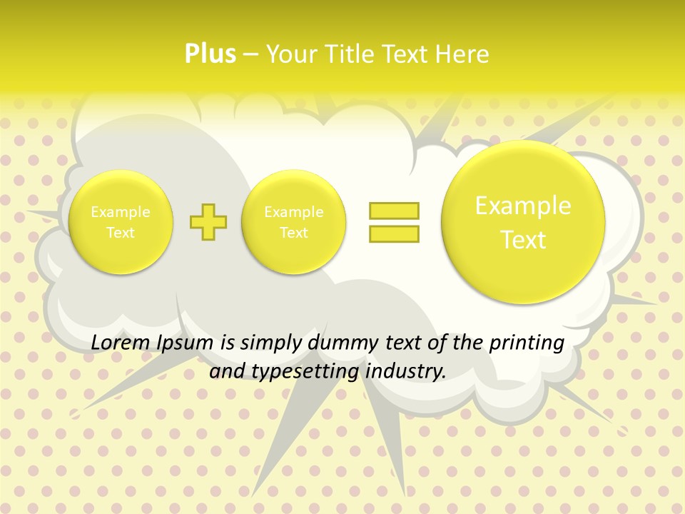 A Speech Bubble On A Yellow Background With Dots PowerPoint Template