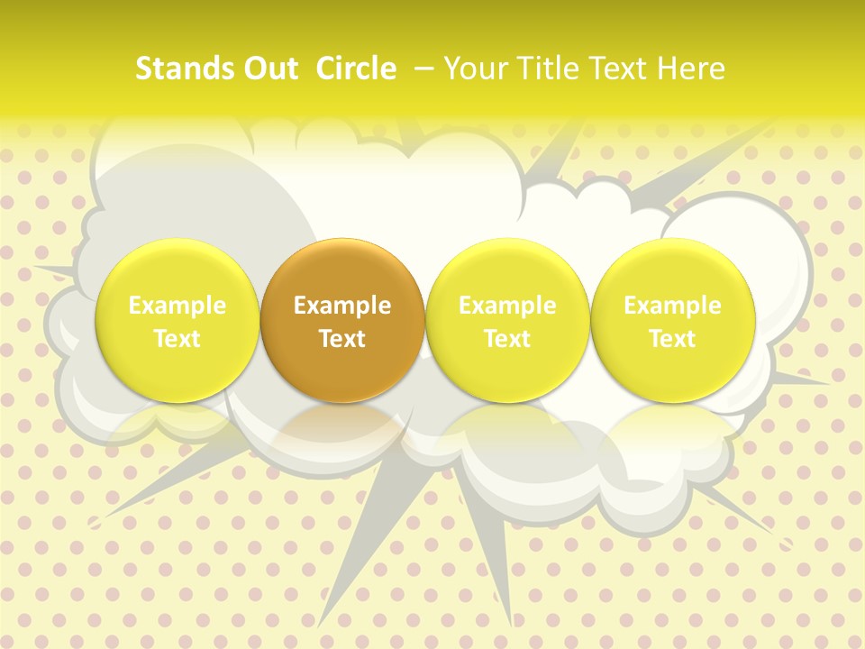 A Speech Bubble On A Yellow Background With Dots PowerPoint Template