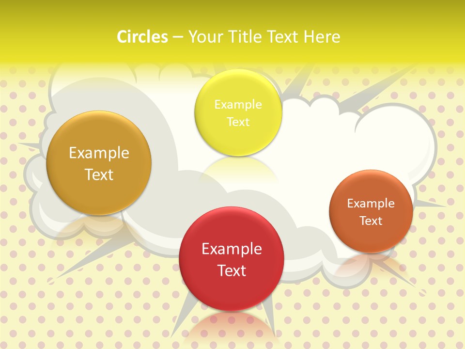 A Speech Bubble On A Yellow Background With Dots PowerPoint Template