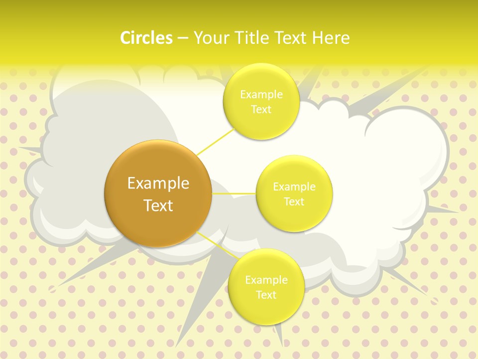 A Speech Bubble On A Yellow Background With Dots PowerPoint Template