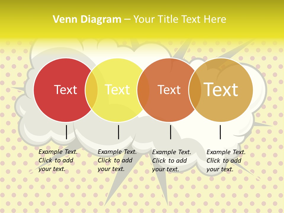 A Speech Bubble On A Yellow Background With Dots PowerPoint Template
