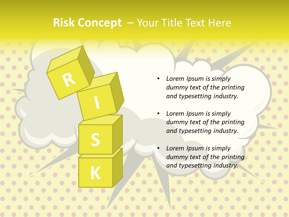 A Speech Bubble On A Yellow Background With Dots PowerPoint Template