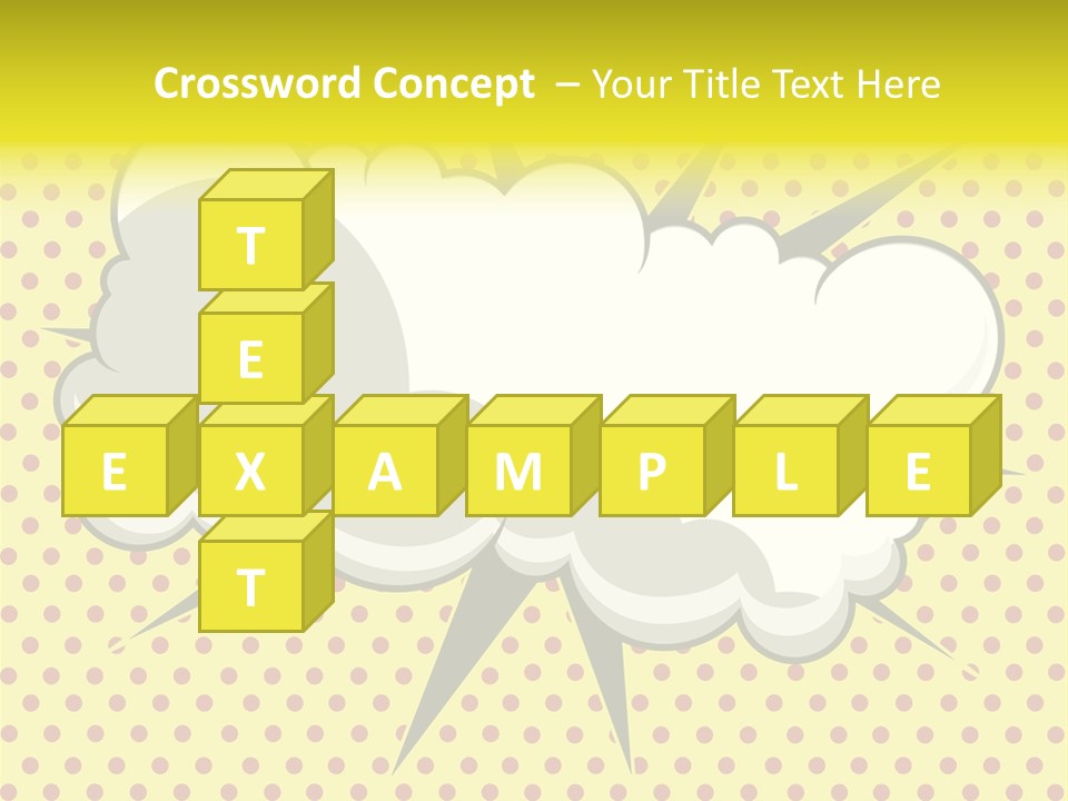 A Speech Bubble On A Yellow Background With Dots PowerPoint Template