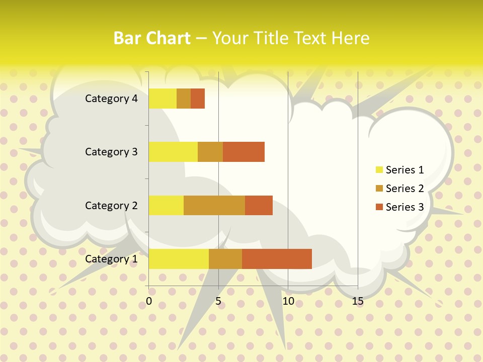 A Speech Bubble On A Yellow Background With Dots PowerPoint Template
