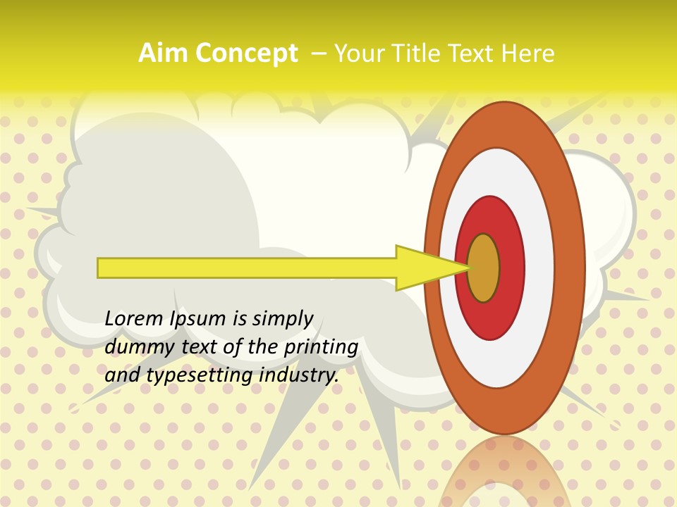 A Speech Bubble On A Yellow Background With Dots PowerPoint Template