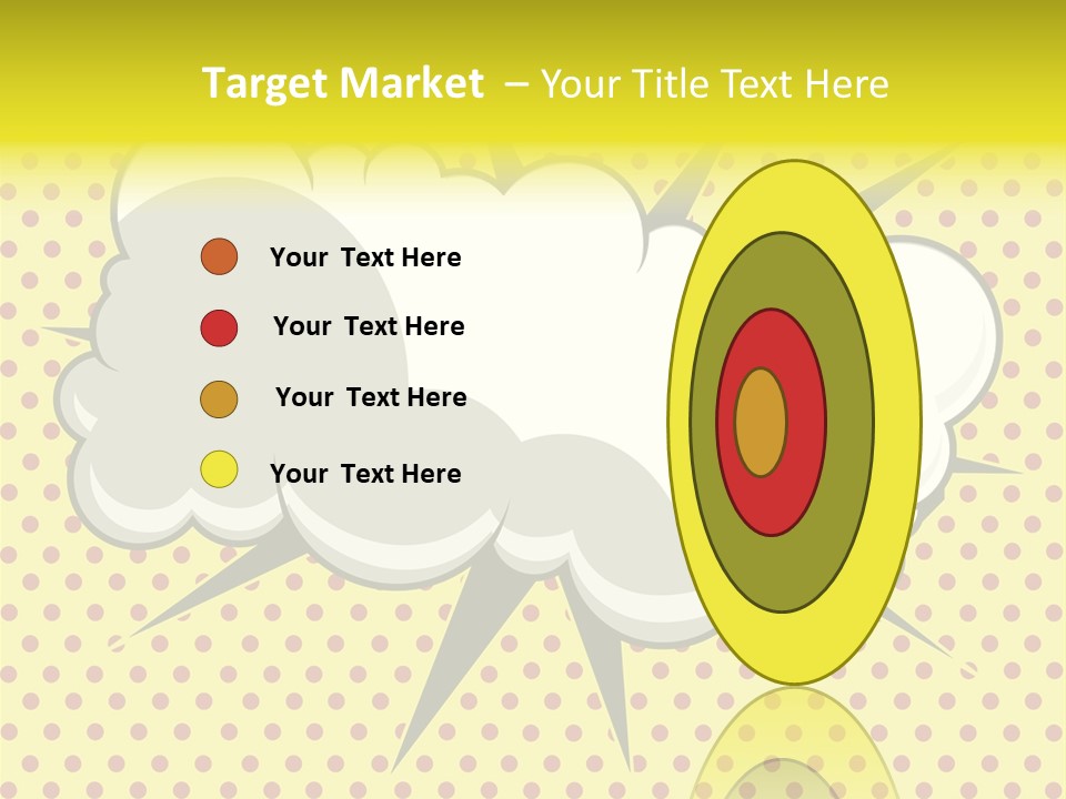 A Speech Bubble On A Yellow Background With Dots PowerPoint Template