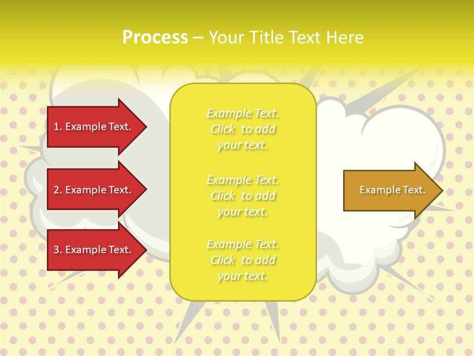 A Speech Bubble On A Yellow Background With Dots PowerPoint Template