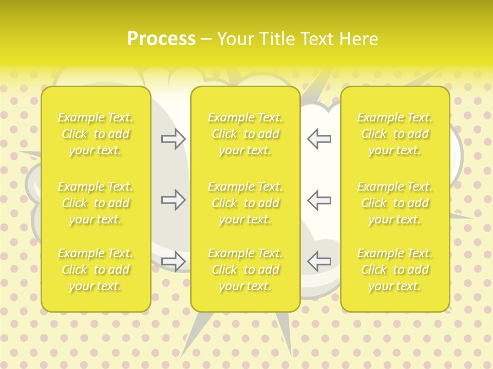 A Speech Bubble On A Yellow Background With Dots PowerPoint Template