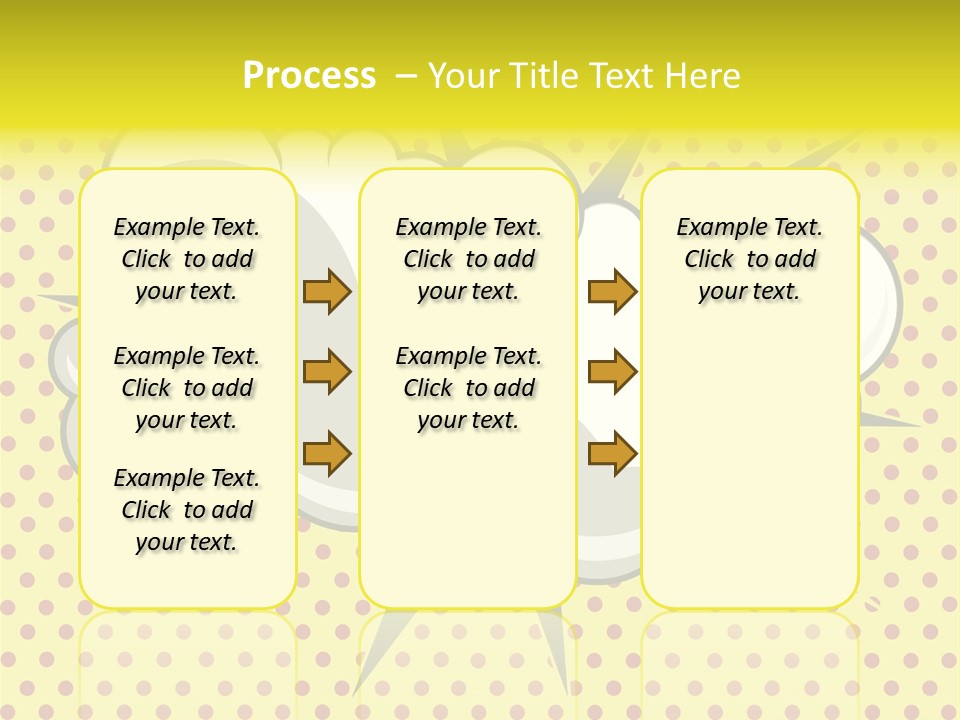 A Speech Bubble On A Yellow Background With Dots PowerPoint Template