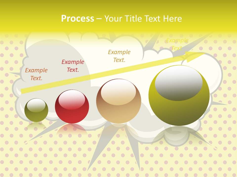 A Speech Bubble On A Yellow Background With Dots PowerPoint Template