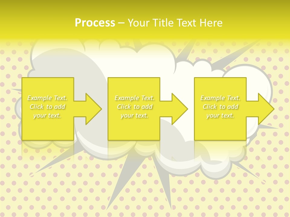 A Speech Bubble On A Yellow Background With Dots PowerPoint Template