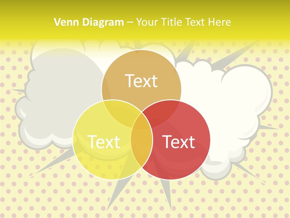 A Speech Bubble On A Yellow Background With Dots PowerPoint Template
