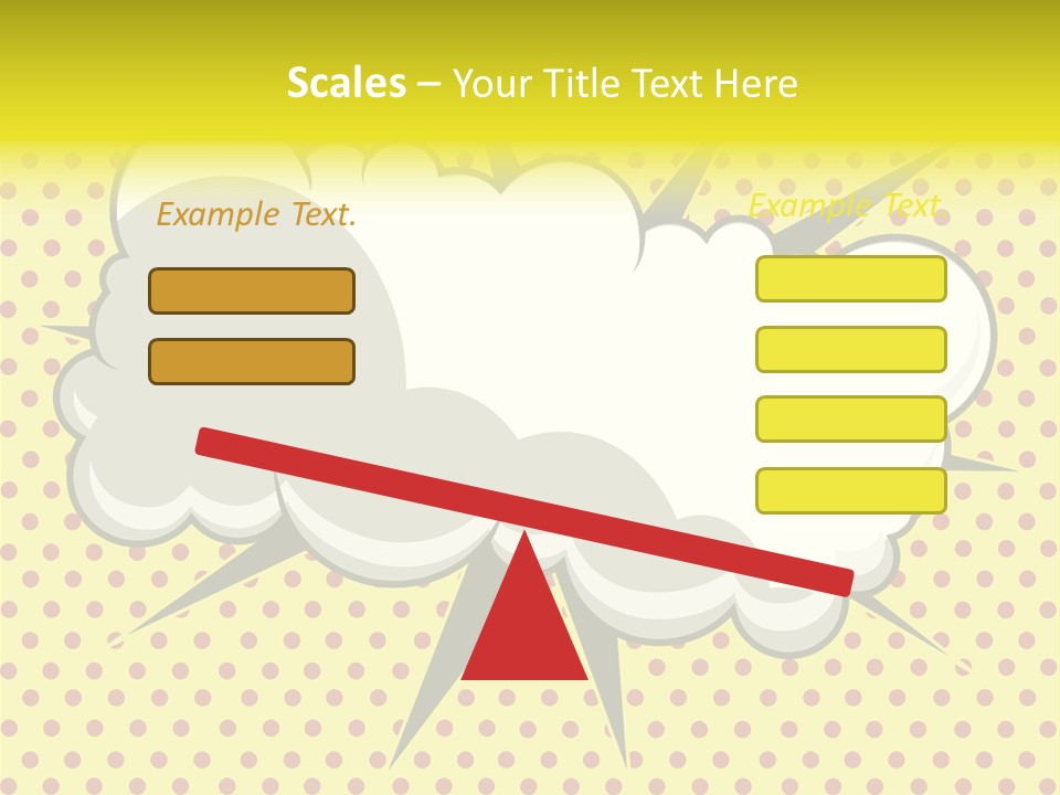 A Speech Bubble On A Yellow Background With Dots PowerPoint Template