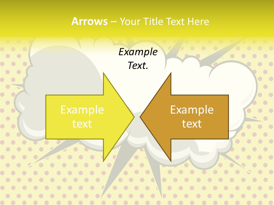 A Speech Bubble On A Yellow Background With Dots PowerPoint Template