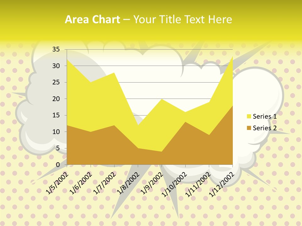 A Speech Bubble On A Yellow Background With Dots PowerPoint Template