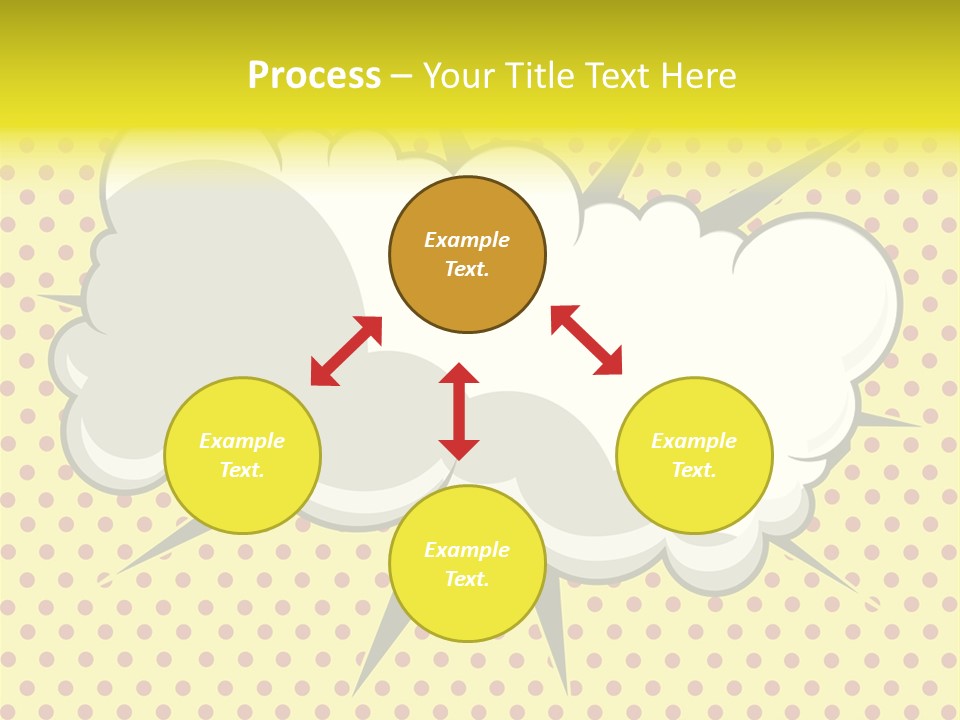 A Speech Bubble On A Yellow Background With Dots PowerPoint Template
