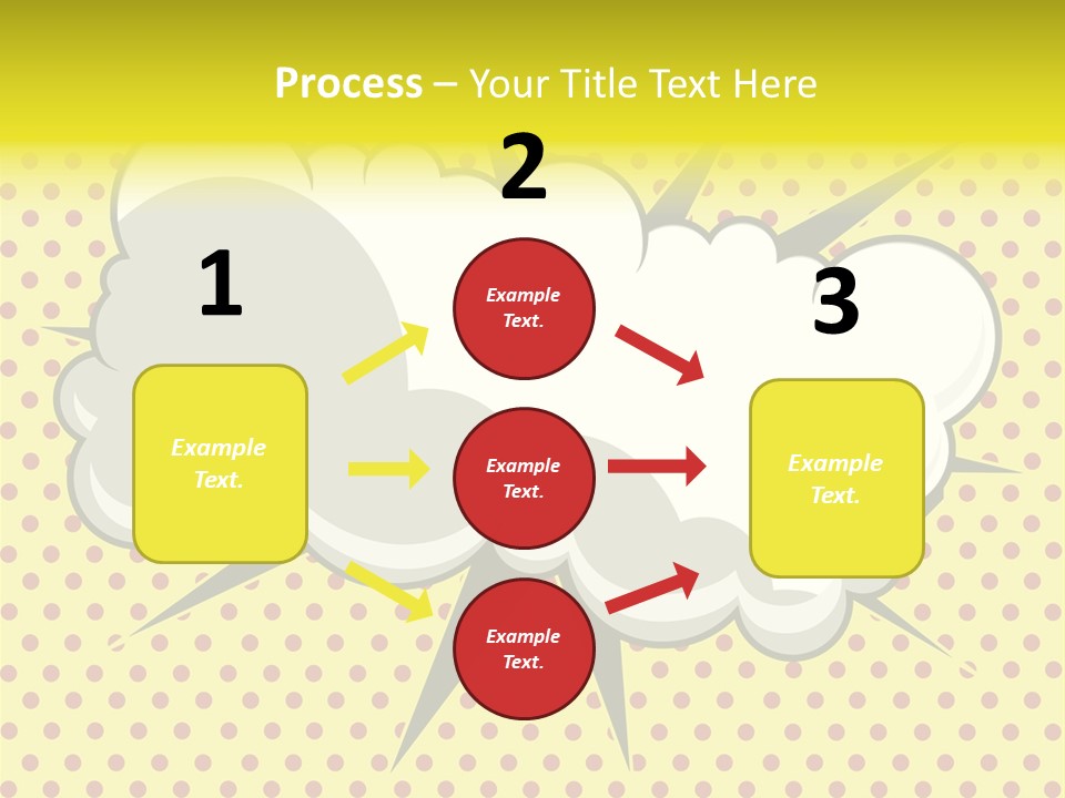 A Speech Bubble On A Yellow Background With Dots PowerPoint Template