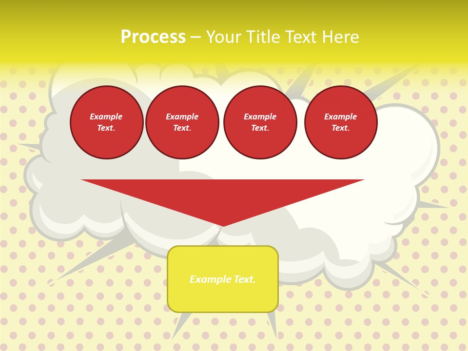 A Speech Bubble On A Yellow Background With Dots PowerPoint Template