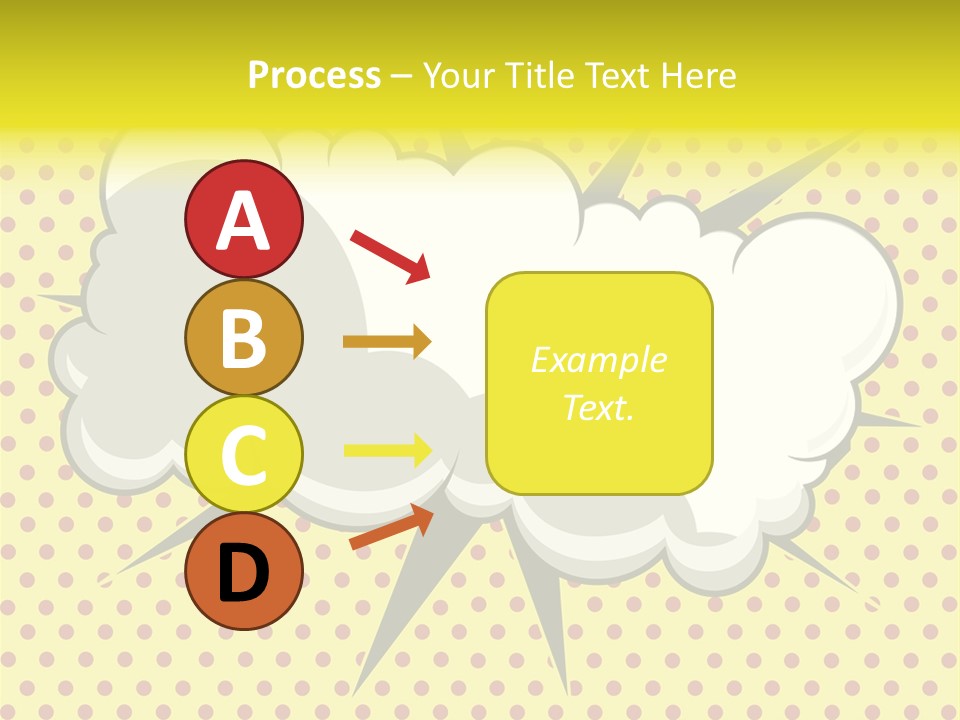 A Speech Bubble On A Yellow Background With Dots PowerPoint Template