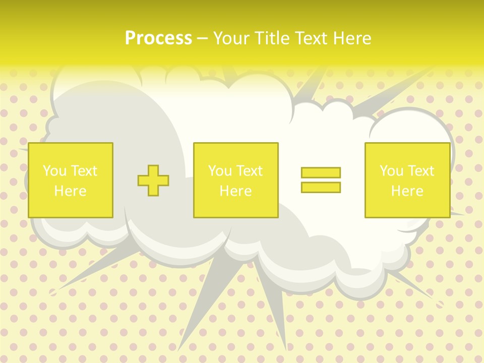 A Speech Bubble On A Yellow Background With Dots PowerPoint Template
