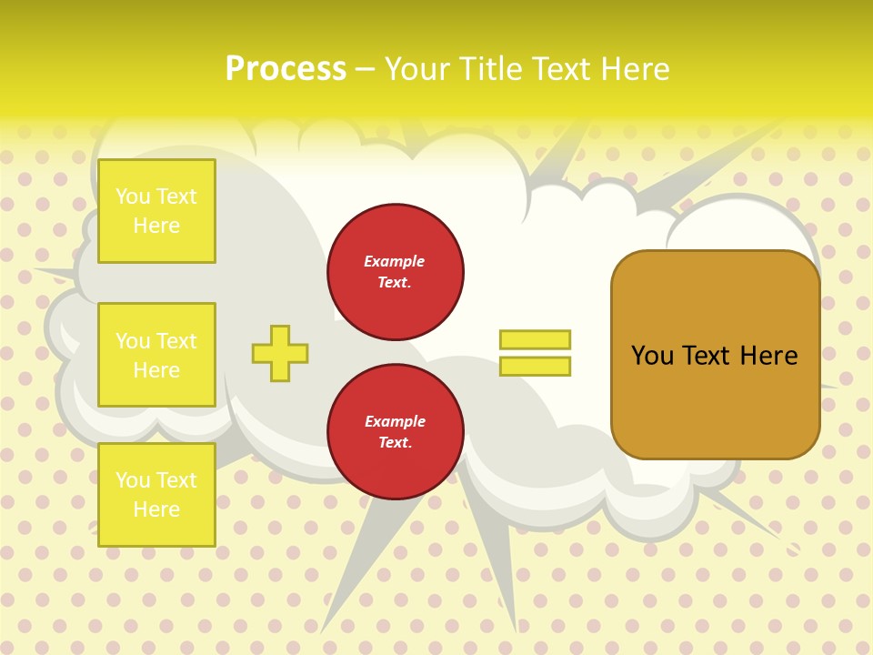 A Speech Bubble On A Yellow Background With Dots PowerPoint Template