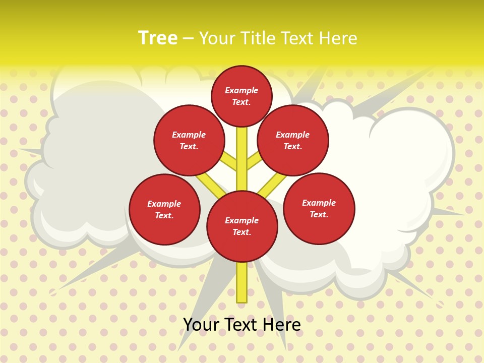 A Speech Bubble On A Yellow Background With Dots PowerPoint Template