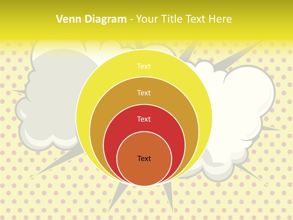 A Speech Bubble On A Yellow Background With Dots PowerPoint Template