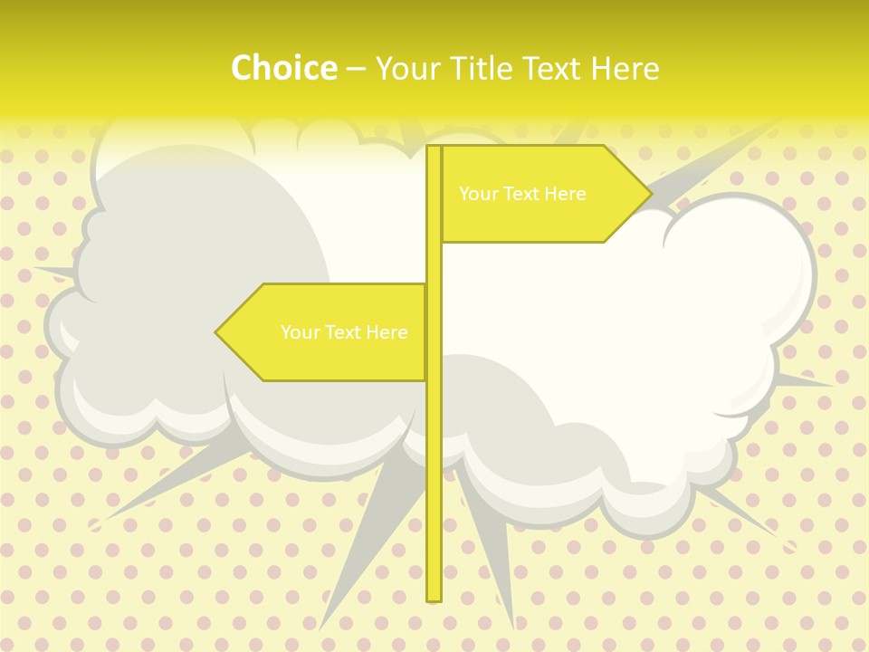 A Speech Bubble On A Yellow Background With Dots PowerPoint Template