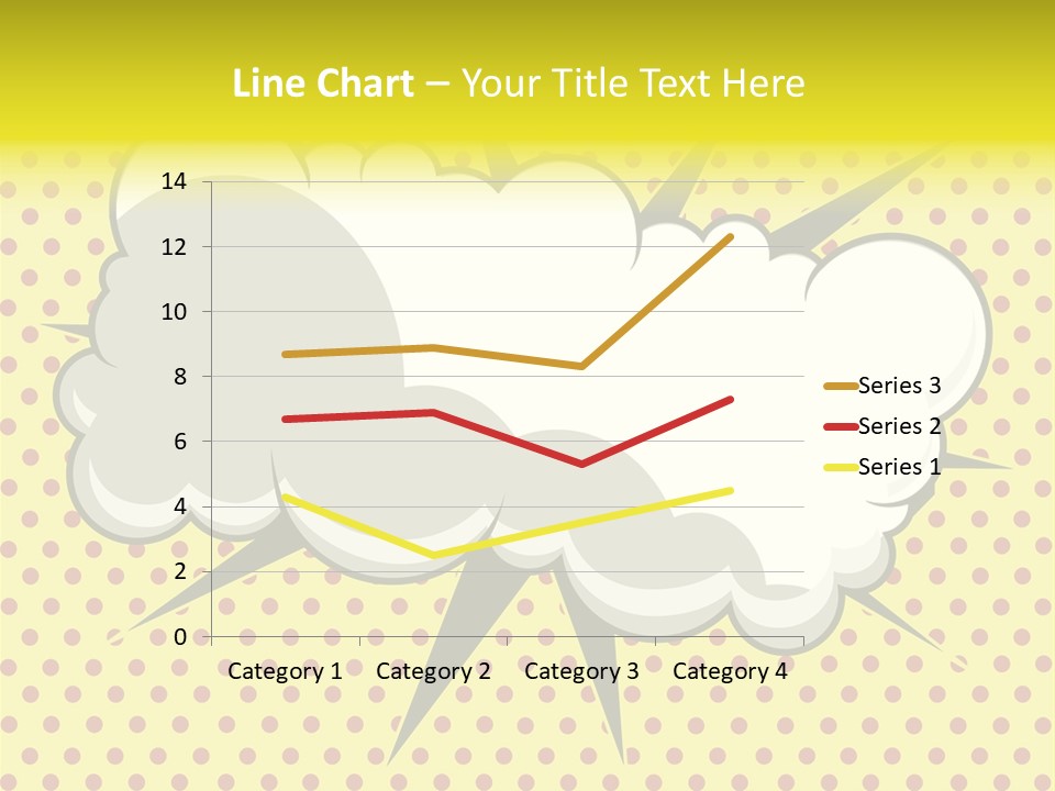A Speech Bubble On A Yellow Background With Dots PowerPoint Template