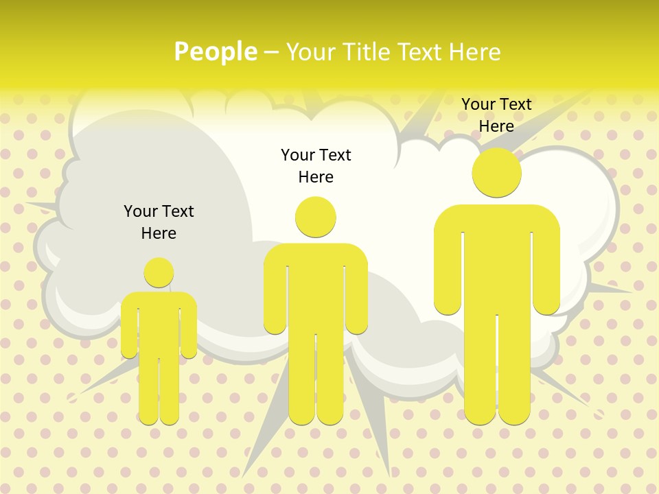 A Speech Bubble On A Yellow Background With Dots PowerPoint Template