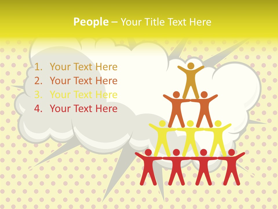 A Speech Bubble On A Yellow Background With Dots PowerPoint Template