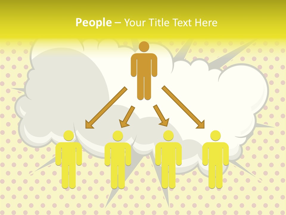 A Speech Bubble On A Yellow Background With Dots PowerPoint Template
