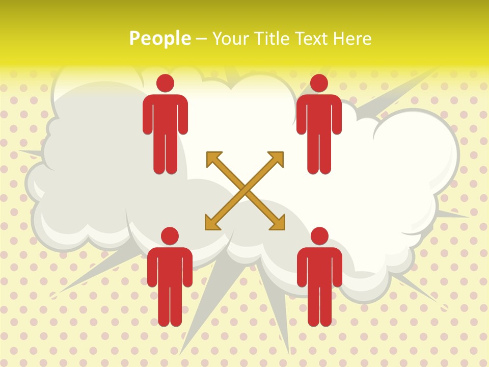 A Speech Bubble On A Yellow Background With Dots PowerPoint Template