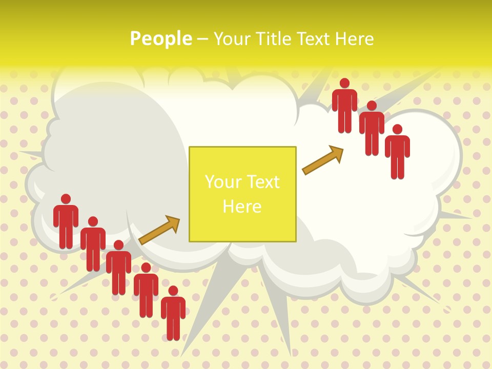 A Speech Bubble On A Yellow Background With Dots PowerPoint Template