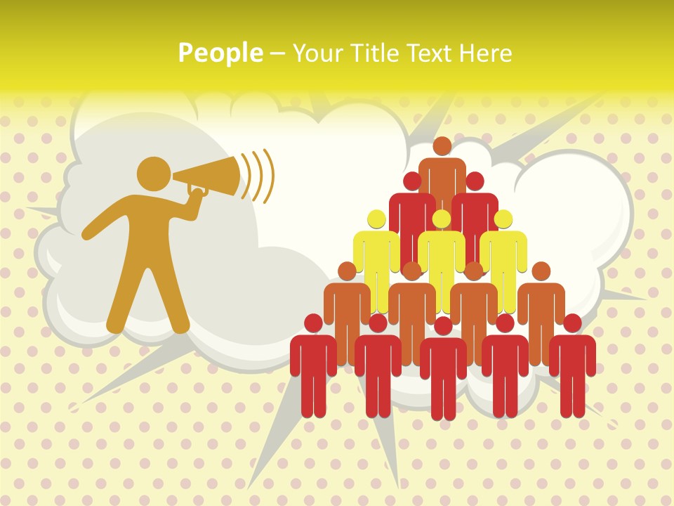 A Speech Bubble On A Yellow Background With Dots PowerPoint Template