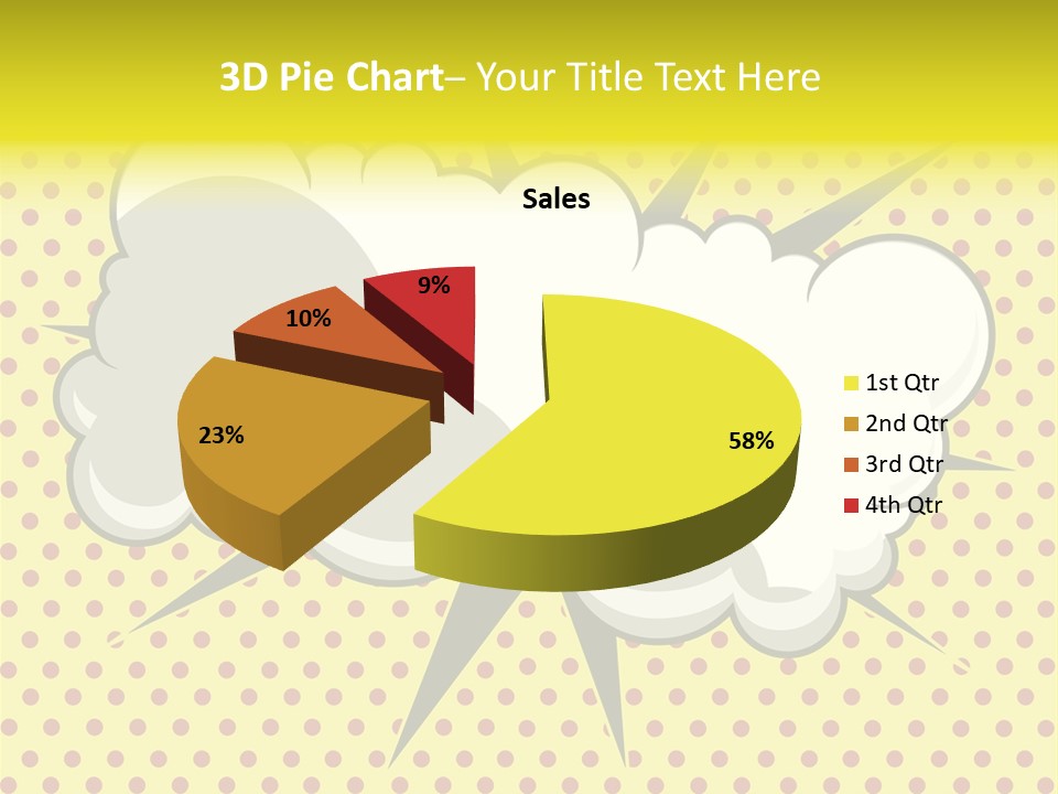 A Speech Bubble On A Yellow Background With Dots PowerPoint Template