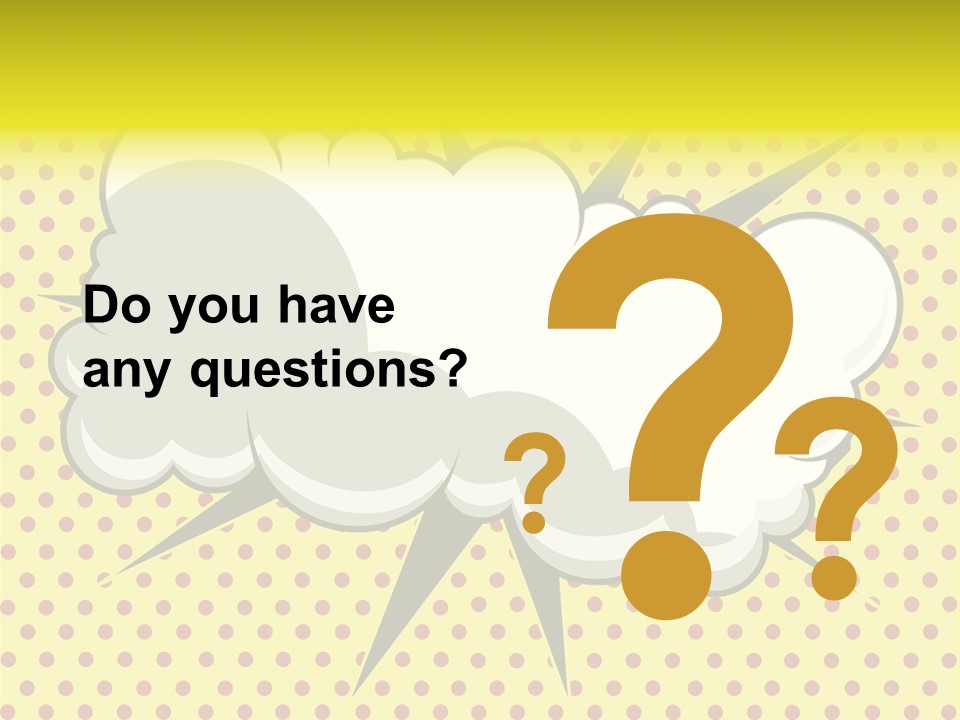 A Speech Bubble On A Yellow Background With Dots PowerPoint Template