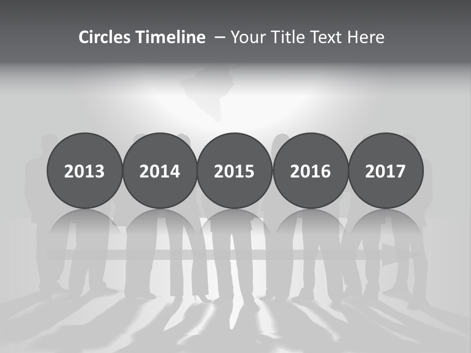 A Group Of People Standing In Front Of A Globe PowerPoint Template